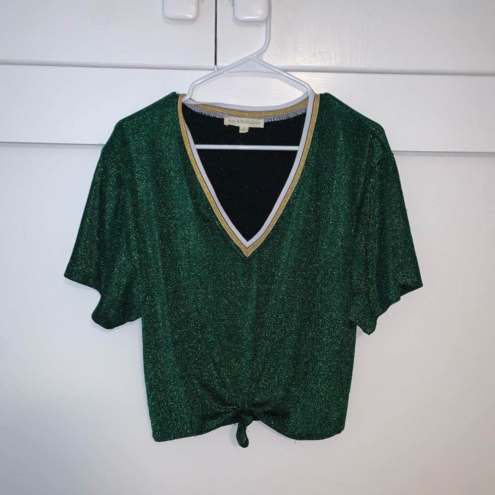 Sparkly Green Party crop top